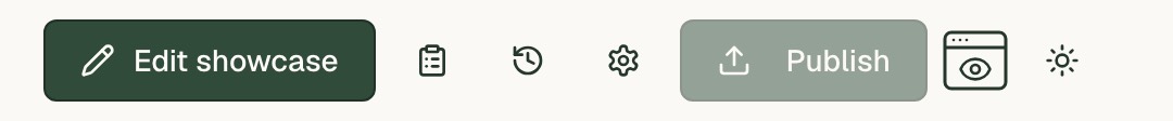 The Showcase toolbar